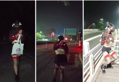 【一颗露露子】户外捆绑篇12预告 双马尾高跟吊带袜后手观音当众露出，郊狼电击行走团缚捆绑，公园健身器材驷马放置 全裸只穿丝袜日式捆绑过马路【预告】