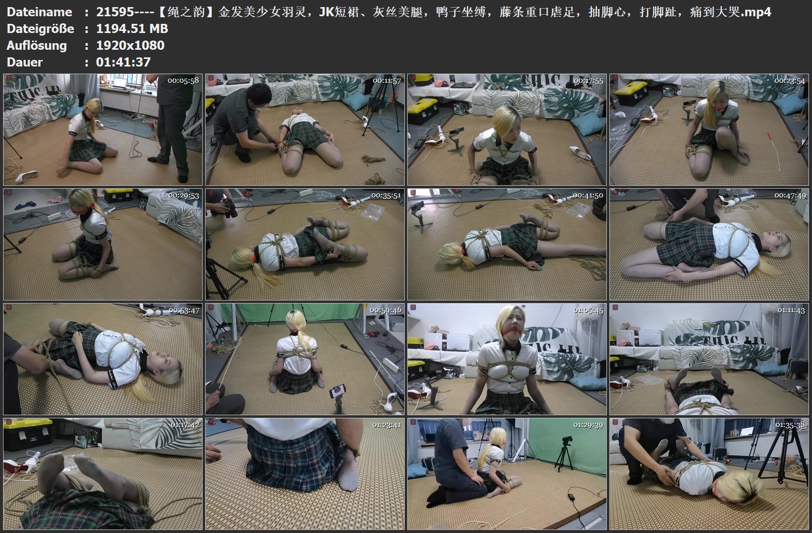 21595----【绳之韵】金发美少女羽灵，JK短裙、灰丝美腿，鸭子坐缚，藤条重口虐足，抽.jpg