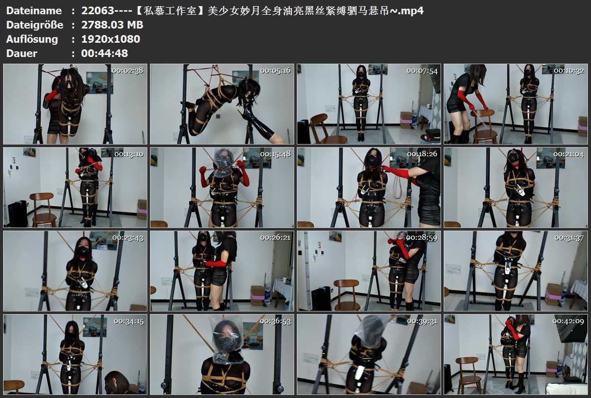 22063----【私慕工作室】美少女妙月全身油亮黑丝紧缚驷马悬吊~.jpg