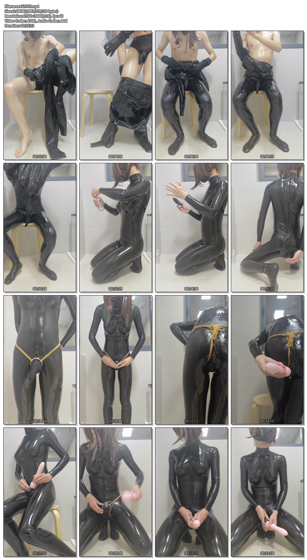 32107----【哈曼哈w】伪娘贞操锁乳胶衣乳胶衣穿戴过程前列腺电动.jpg