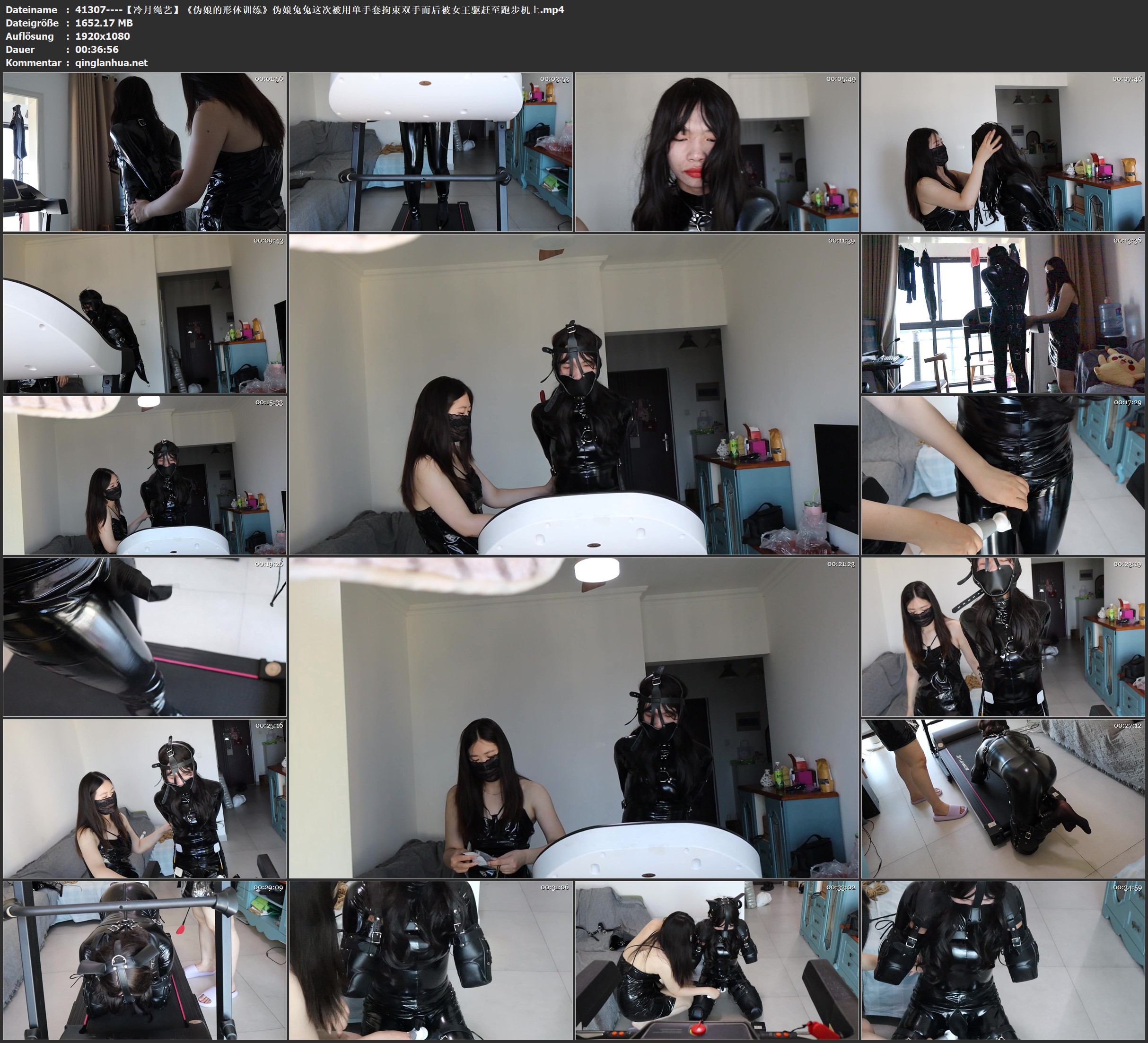 41307----【冷月绳艺】《伪娘的形体训练》伪娘兔兔这次被用单手套拘束双手而后被女王.jpg