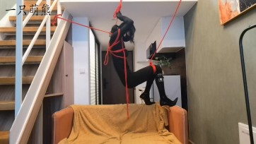 【一只萌熊】简单吊着的日式电击自缚