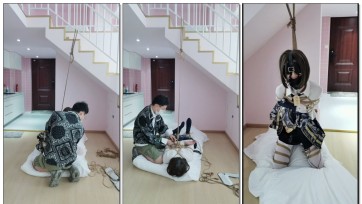 【机智的聆】YY的折腿直立驷马放置，半吊缚、内入式口塞、训练器、郊狼~