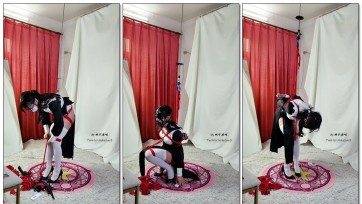 【坎喵】绝望的自缚-修女高跟鞋日式后手+强制弯腰吊缚罚站放置