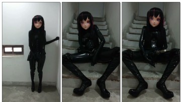 【UCM】胶衣kigurumi地库露出双棒刺激