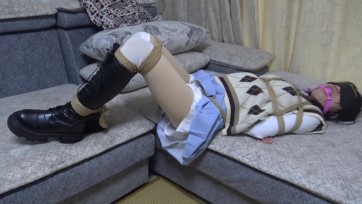 【新月原创】【琳媚】剧情片 被学长蹂躏的长筒靴女孩 蒙眼封嘴带着TD 被挠被玩JIO被放置