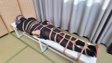 【象人工作室】猫猫-黑丝高跟躺缚TK+保鲜膜胶带全包！