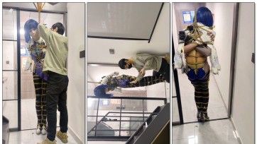 【此间鸽者】夜兰吊缚罚站高强度电击震动，无法挣脱，气的想要踢人