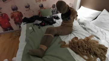 【JS】瑾萱 肉丝全包木乃伊 痛苦的呻吟