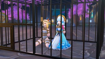 【3D动画】【原神】花时来信神里凌华-日式铁笼捆绑挣扎