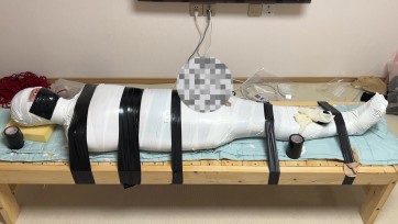 【黑魔法师】脱缚游戏失败的惩罚2，胶带全包固定+丝袜责+av棒子无情榨汁