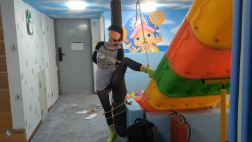 【JS】【激辣】黑丝棉袜单腿吊/丝袜堵嘴/胶带/蒙眼/抚摸/TK