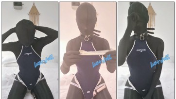 【Lustdoll】油光布多层头套+避孕套语言调教版