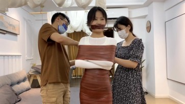 【默示录】【小雅】白色全身丝袜，与棕色胶带的全包~