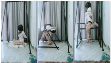 【安妮原创】黑暗酷刑：暗黑三角架固定姿势