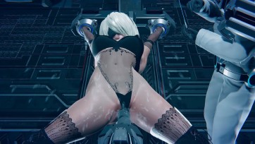 【3D动画】《尼尔调教纪元》第六纪元 2B小姐姐 试验台 抚摸 口腔检查 三通 PJ