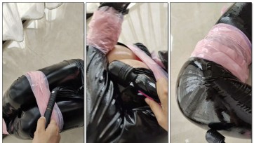 【栗栗子原创】《皮衣女特务强高02》胶带捆绑、多次强高、全身润滑液、鞭打、快乐棒震动