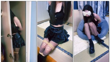 【wokunle】困困第八弹，皮裙网袜困被绑在卧室、衣柜、榻榻米