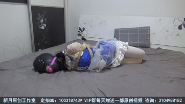 【新月原创】【琳媚】订做的皮头套+口塞+白丝驷马洛丽塔超紧直臂驷马欺负