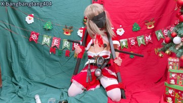 【糖糖工作室】圣诞狂欢伪娘小糖被极限寸止榨汁+电击调教+大量喷射