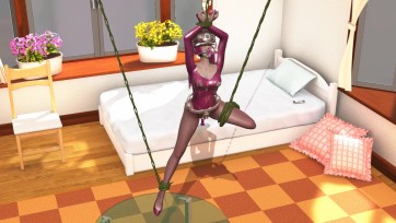 【3D动画】房间内吊缚双马尾少女战士 折腿 背手 PJ AMB ZDB 前手吊缚 单脚吊 强高 堵嘴 蒙眼