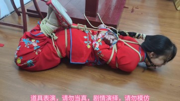 【束心工作室】大尘红色罪衣，驷马捆绑放置，马具口塞