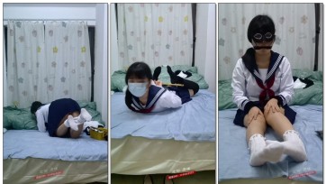 【新月原创】【玉箫】《家庭作业20》JK白丝黑丝花边袜+丝袜堵嘴嘞嘴+股绳+爬行+驷马