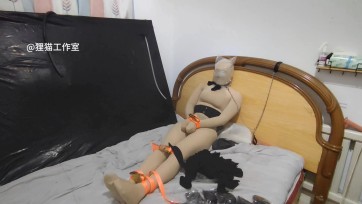 【狸猫工作室】挑战20层丝袜头套（实则23层），看看套了20多层丝袜头套的反应吧！控制呼吸 下篇