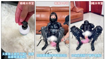 【糖糖工作室】《女体化改造第二番》锅盖锁+K9爬行+遛狗+棒棒强制GC+尾巴