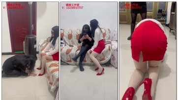 【媚娘工作室】女王脚踩女M头 捶腿，捏腿，删耳光，捏脸，磕头