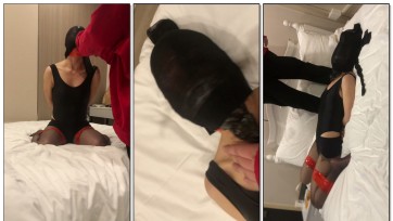 【云】桃夭夭part2 黑丝胶带捆绑 塑料袋+丝袜套头 呼控zx