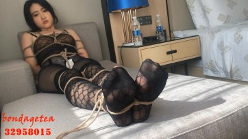 【绳精病】黑色禁忌连体黑丝捆绑