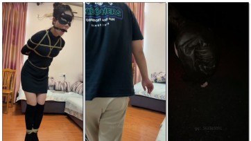 【zhangyang】长靴作品 洋洋身着黑色套装肉色丝袜被日式捆绑戴口环调教，口水不争气的流出来，十分羞耻