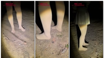 【媚娘工作室】室外踮脚尖行走在石头上是什么感觉