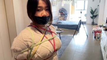 【默示录】新模小蟹，第一次来体验绳艺，肉肉的妹纸，五官真的很好看，瘦下来的话，绝对是个美女~