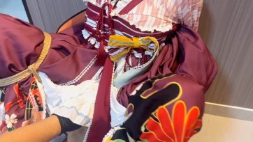 【NU工作室】绑架巫女调教，m字开腿绳缚，强高6次，棒棒+吮吸玩具，糯糯求饶