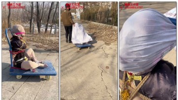 【媚娘工作室】小推车拉M出去遛弯