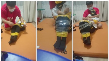 【旺仔原创】胶带控的福利，胶带猛猛缠，窒x疯狂调教，生气崩溃