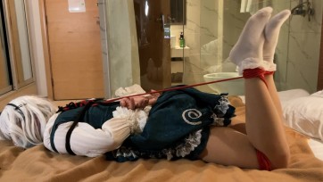 【白袜123】洛丽塔风格cosplay紧缚挣扎调教