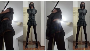 【噗呲哦】【双机位】伪娘用单手套在罚站架上自缚