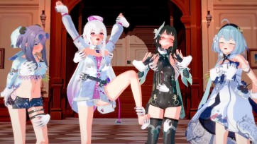 【3D动画】公开强制抚摸少女们 伊薇特 星绘 巡天·英 格蕾修 瘙痒 按揉 倒立