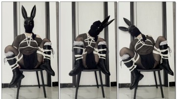 【我啊酷酷】黑丝长靴M腿椅子拘束放置电击榨汁