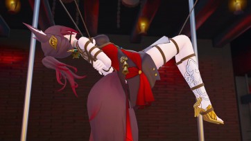 【3D动画】【拘束】勾人的狐人少女捆绑吊缚，极乐净土舞蹈