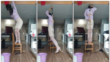 【丝妹vv】薇薇白丝高跟鞋自缚吊缚2