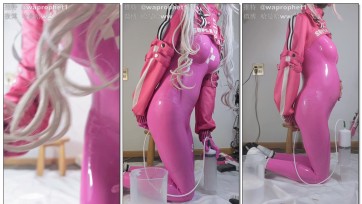 【哈曼哈w】nikke胜利女神爱丽丝3层乳胶衣超极限4升白色粘液灌肠塞入45厘米g塞全过程记录