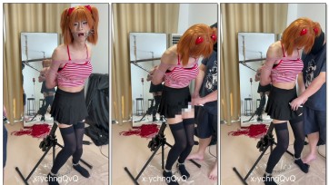 【夜之城工作室】明日香炮机训练，试图扩张后边的洞洞更好接待大尺寸的客人