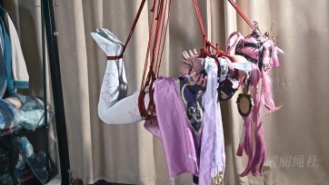 【博丽绳社】符玄吊缚训练器榨精，吊脖踩木块强制TK