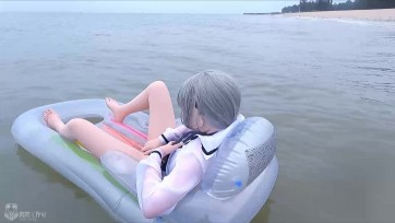 【闪闪工作室】海滩上的娃娃和酒店里的全包人偶 - 呼控和湿水是海岛标配玩法 - 失去意识靠拍打唤醒来一直抽泣