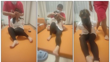 【旺仔原创】媳妇裸足丝袜堵嘴干呕口水横流窒x调教抽搐，生气崩溃到原地乱跳