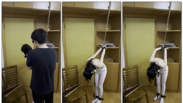 【缚予】线下真实调教之24h不间断管教-电击篇，主人决定用电击进行惩罚，先把小m后高手吊起来，脚上也穿上踮脚脚铐并且双脚锁起来防止乱动，吊缚能把身体最大程度展示出来，想电哪里...